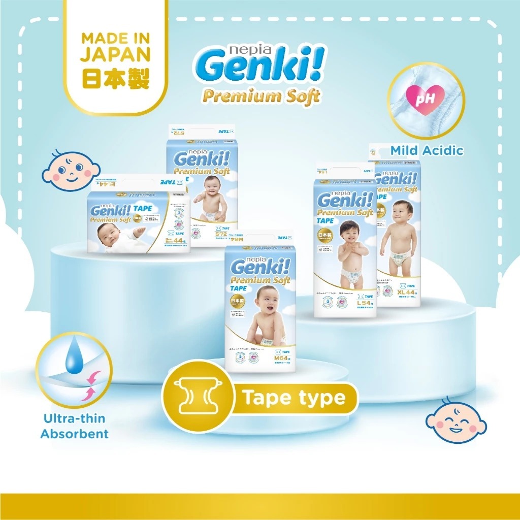 Nepia Genki Tape Newborn S / M / L - Popok Bayi Genki Tape