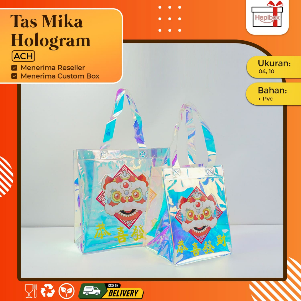

Tas Mika / Tas Mika PVC Hologram / Tas Mika CNY / Tas Mika Hologram Motif Chinese New Year | ACH04B