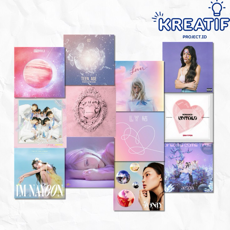 24 Pcs Poster Aesthetic Album Cover / Walldecor / Hiasan dinding / Poster dinding estetik / Dekorasi