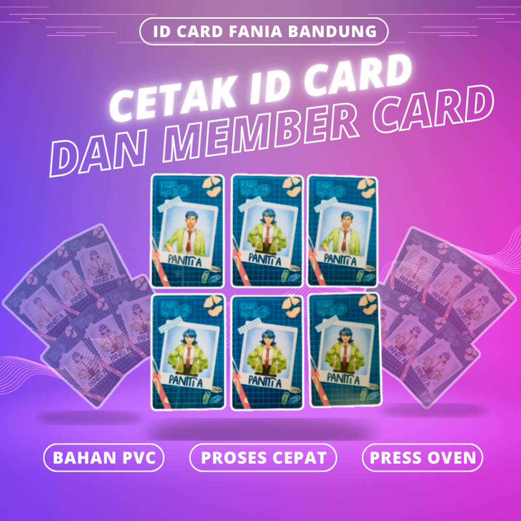 

Cetak ID CARD Member Card COSTUM PRESS OVEN tidak mudah luntur