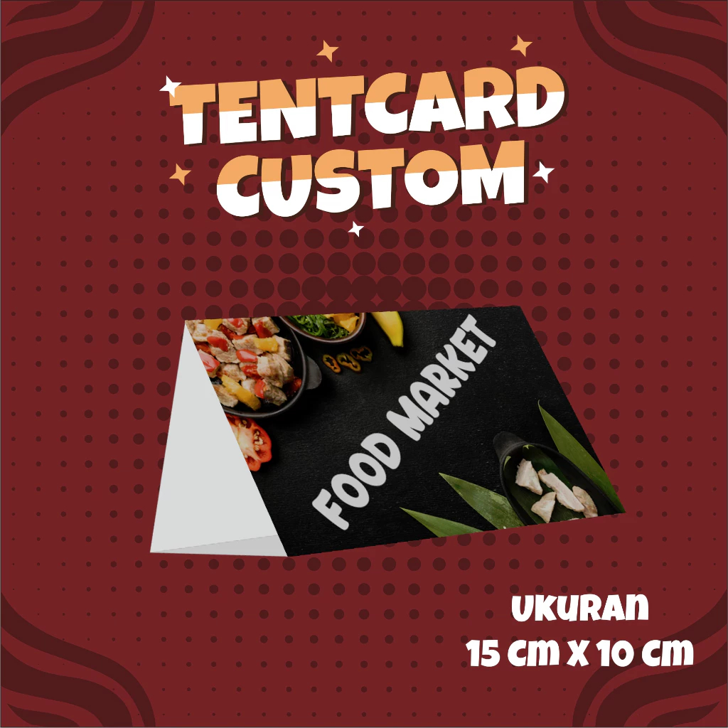 

Cetak Tent Card - Table Menu Custom - Ukuran 15x10 CM