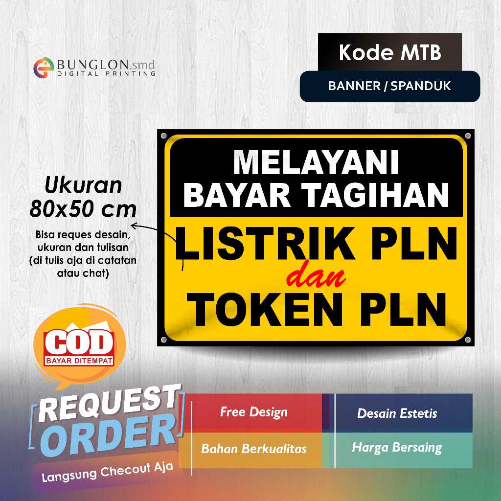 SPNDUK BANNER MELAYANI TAGIHAN LISTRIK PLN DAN TAGIHAN PLN KODE MTB ORANGE