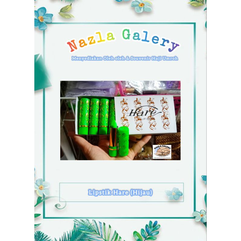 Lipstik Hare / Lipstik Arab / Lipstik warna hijau /oleh oleh haji umroh