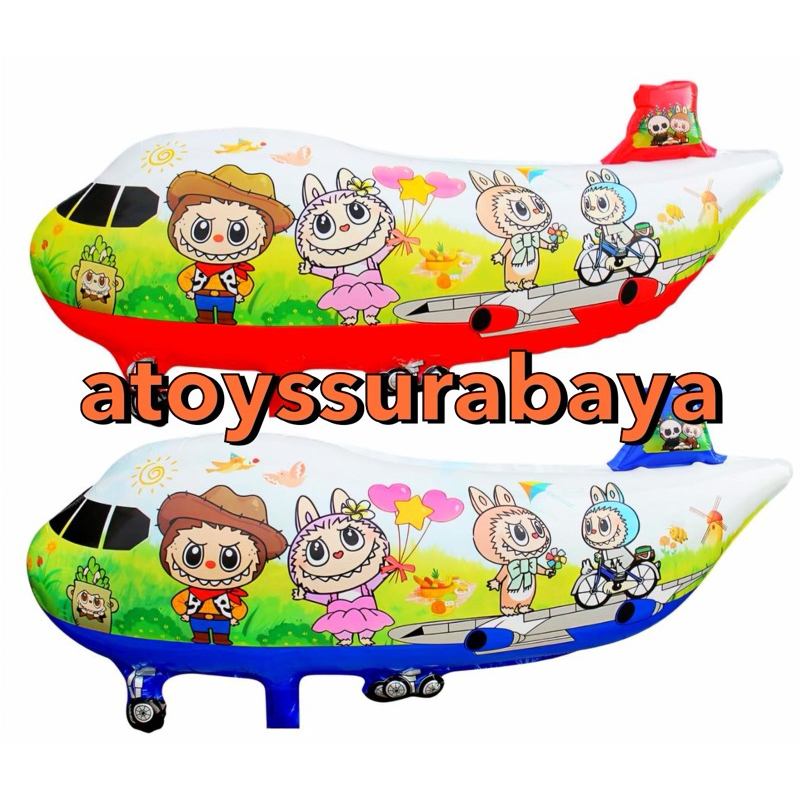 PESAWAT BIASA LABUBU (BALON GAS/FOIL/TERBANG/KARAKTER)