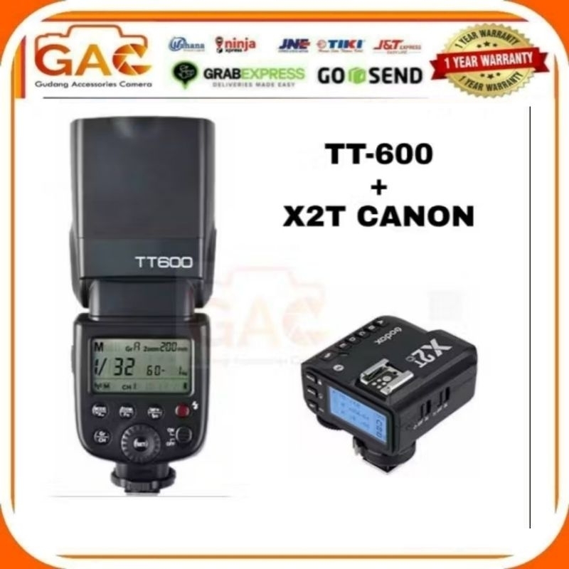 Paket hemat GAC flash GODOX TT600 TT-600 + triger X2T