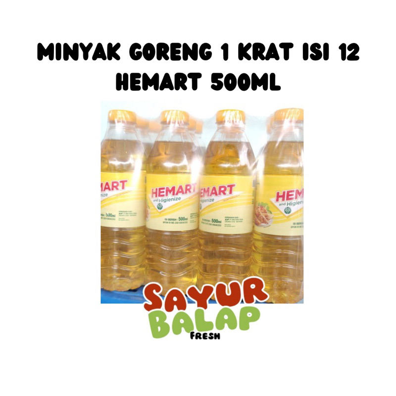

1 Krat isi 12 Minyak Goreng Hemart 500ml