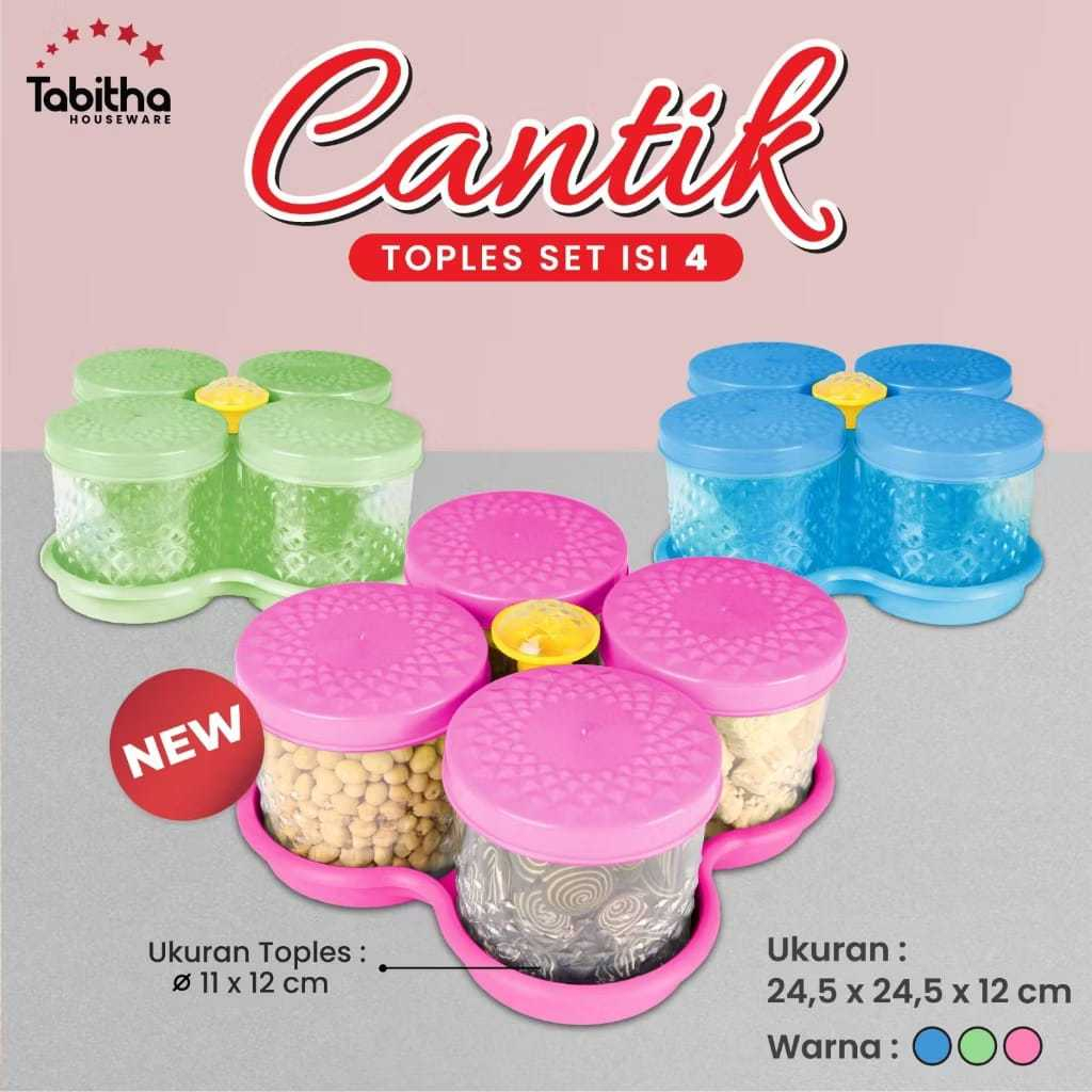 

4DAUN THABITA Toples Kristal empst Daun Toples Kue Lebaran/TOPLES thabita set4 cantik