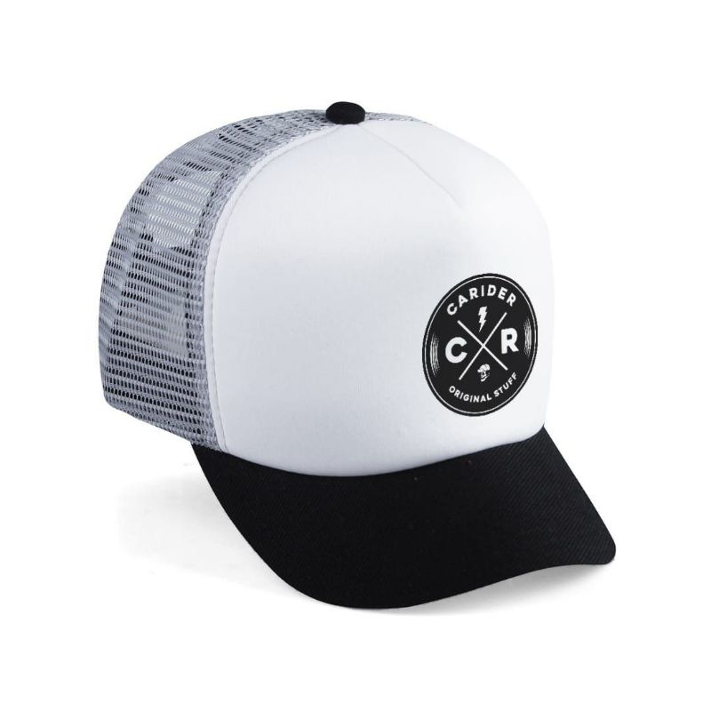 Topi Lidah Pendek Pria Distro Murah Hitam Abu Trucker Cap Pet Pendek