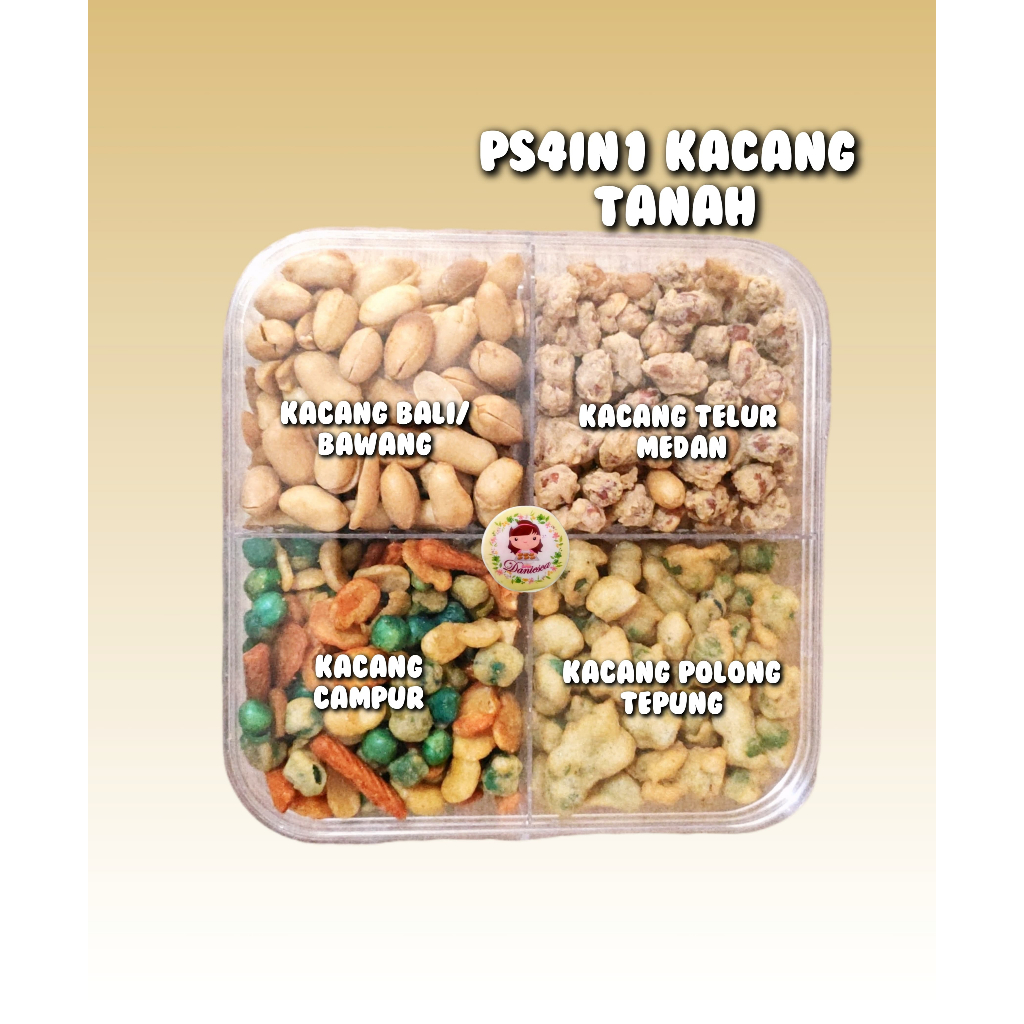 

.PS4in1 - paket kacang 4 sekat isi aneka kacang, kacang mede, kacang tanah -scp