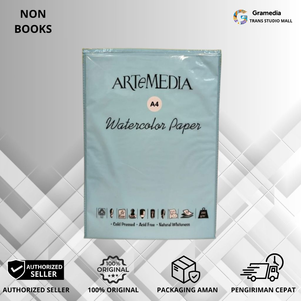 

Gramedia Bandung TSM - Watercolor Paper A4 200gsm 12 Sheet