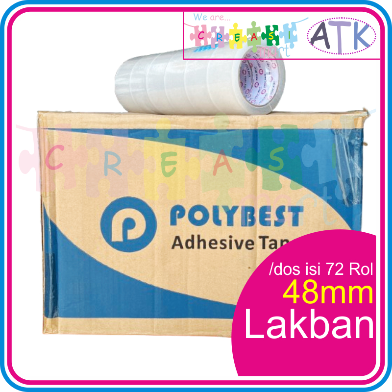 

Polybest Lakban OPP Tranparan 48mm 1 Dos isi 72 Rol