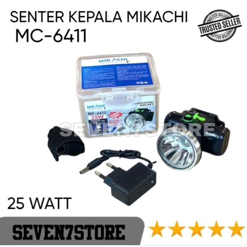 SENTER KEPALA LED LITIUM MIKACHI 30 WATT MC 6630 SUPER TERANG