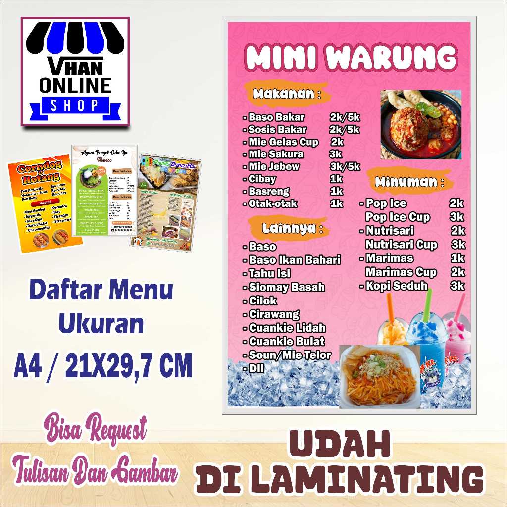 

Cetak Poster Daftar Menu Untuk Warung Design Request