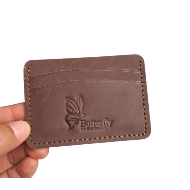 dompet kartu kulit - tempat kartu kulit model slim