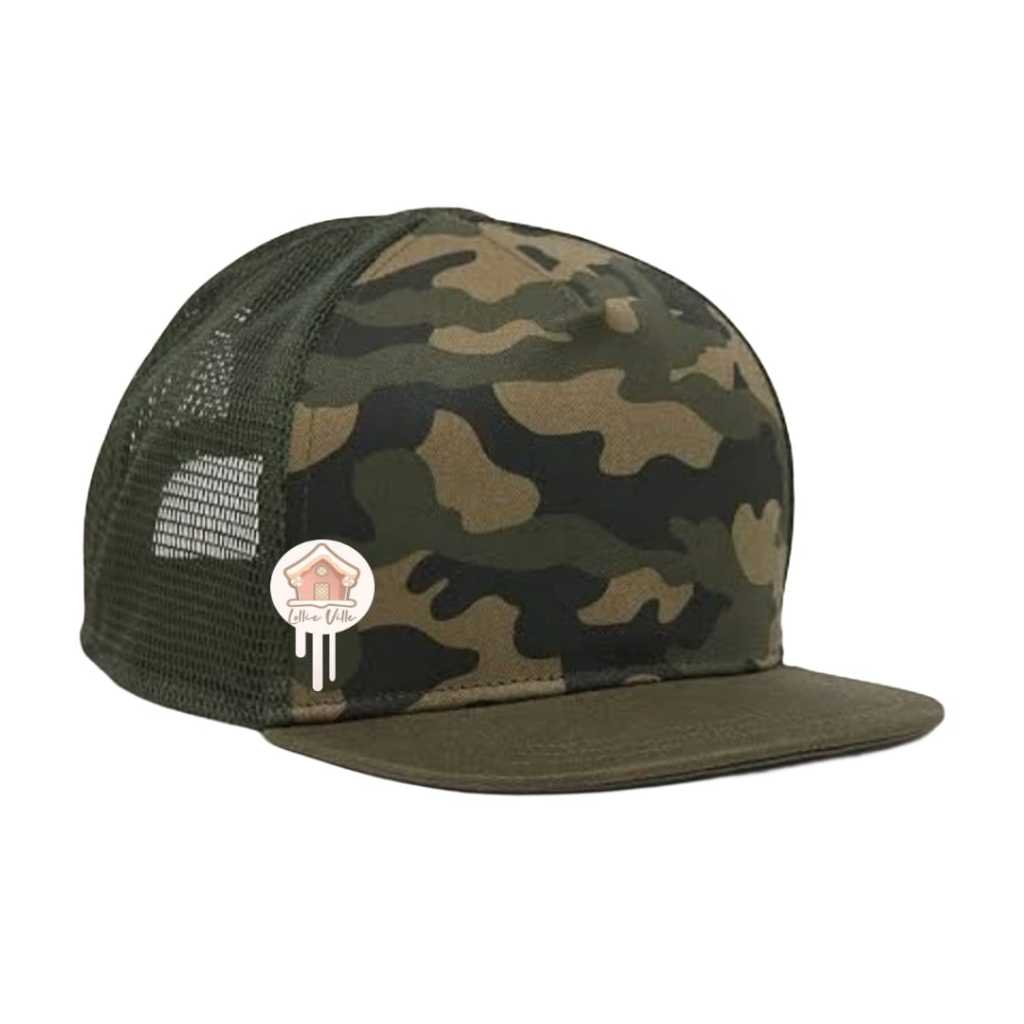 Boys Camo Print Trucker Hat Size M