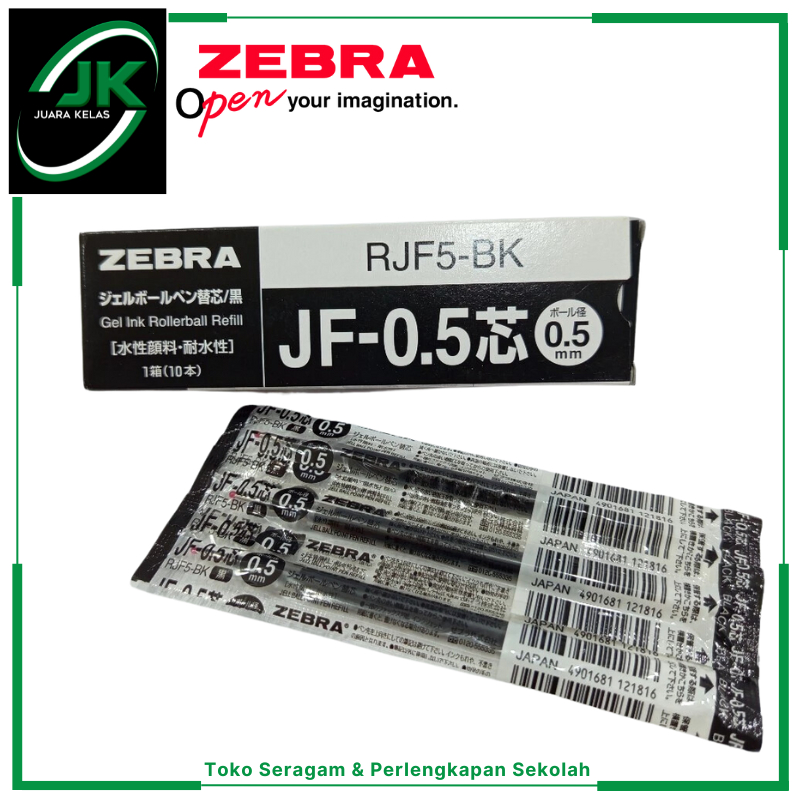

[JK] ZEBRA Sarasa JF Tinta Isi Pulpen 0.5mm Warna Hitam Refill Ballpoint Pen
