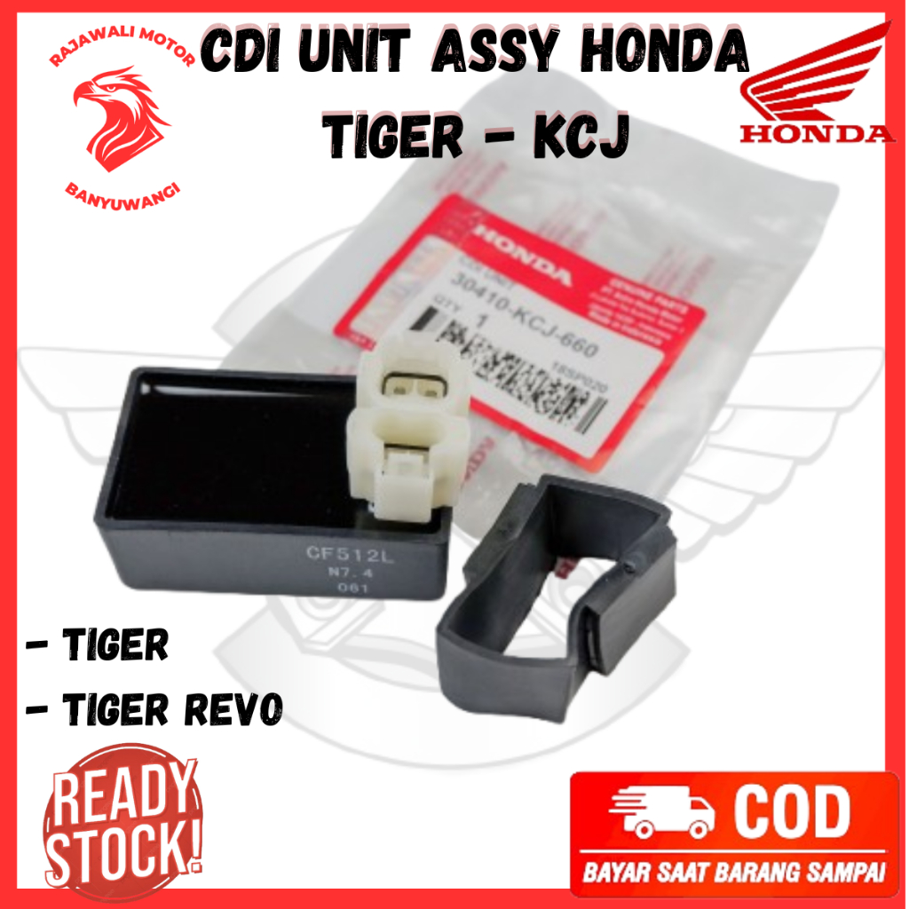 Cdi Honda Tiger Ori - CDI Unit Assy + Karet Pegangan CDI Honda Tiger & Tiger Revo - 30410-KCJ-660