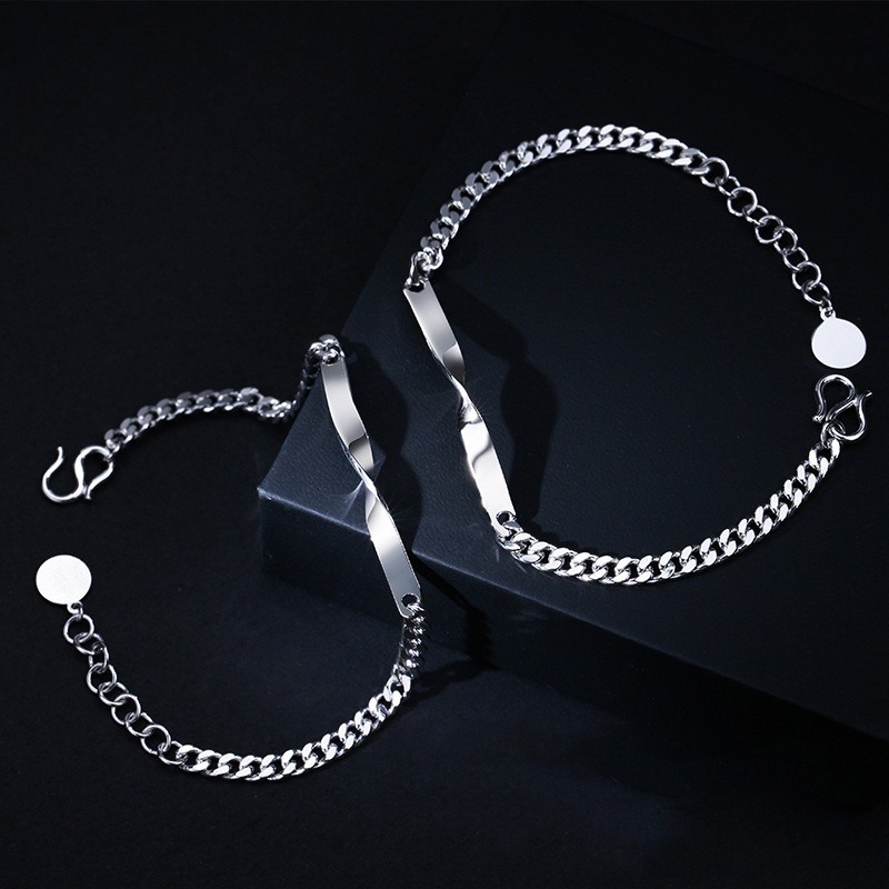 gelang pasangan Mobius Endless love you and me gelang hitam putih couple gelang pria wanita adjustab