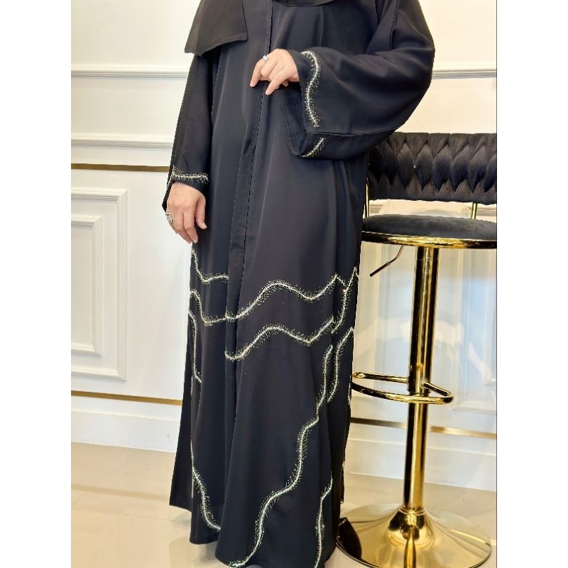 Abaya Dubai New/Abaya Dubai Ori/Abaya Dubai Permata Gelombang Silver