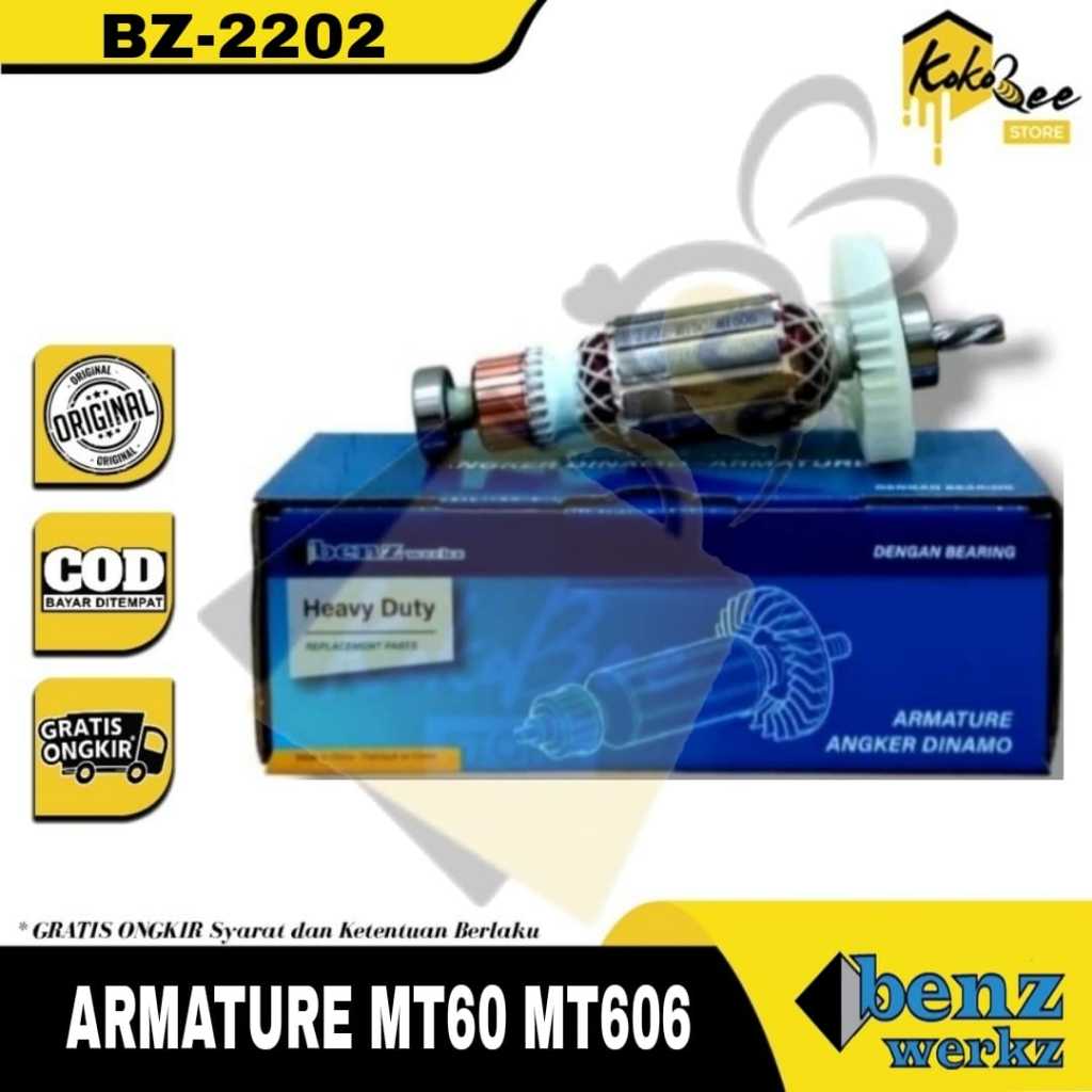 BENZ WERKZ Armature Untuk MT 60 MT 606 Angker Dinamo Mesin Bor Listrik 10mm Maktec MT60 MT606 Sparep