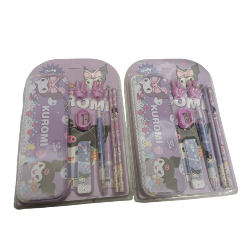 

1 set alat tulis kotak pensil kuromi set lengkap peralatan sekolah bisa untuk hampers atau kado