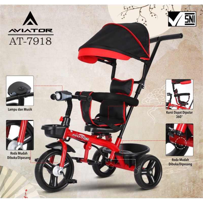 AT-7918/Sepeda Aviator 4in1/Sepeda Tricycle Aviator
