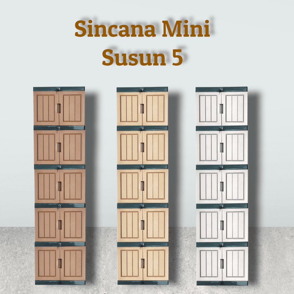 Lemari Plastik 5 Susun / Lemari 5 tingkat / SINCANA KAYU MINI - RENATA MINI