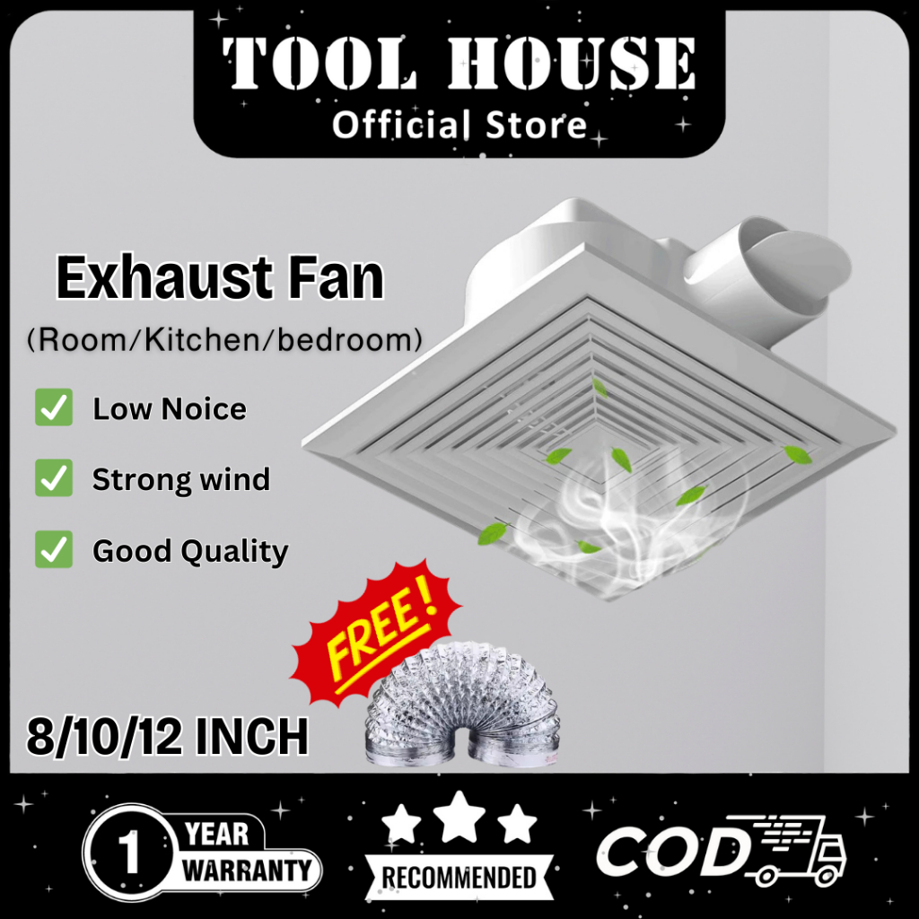 Tool House [Garansi Toko 1 Tahun] Ducting Exhaust Fan Plafon 12 Inch Kipas Blower Exhaust Plafon 8 I