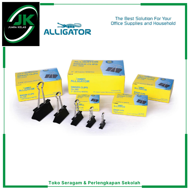 

[JK] Alligator 12pcs Binder Clip No.107 111 155 200 260 Penjepit Kertar