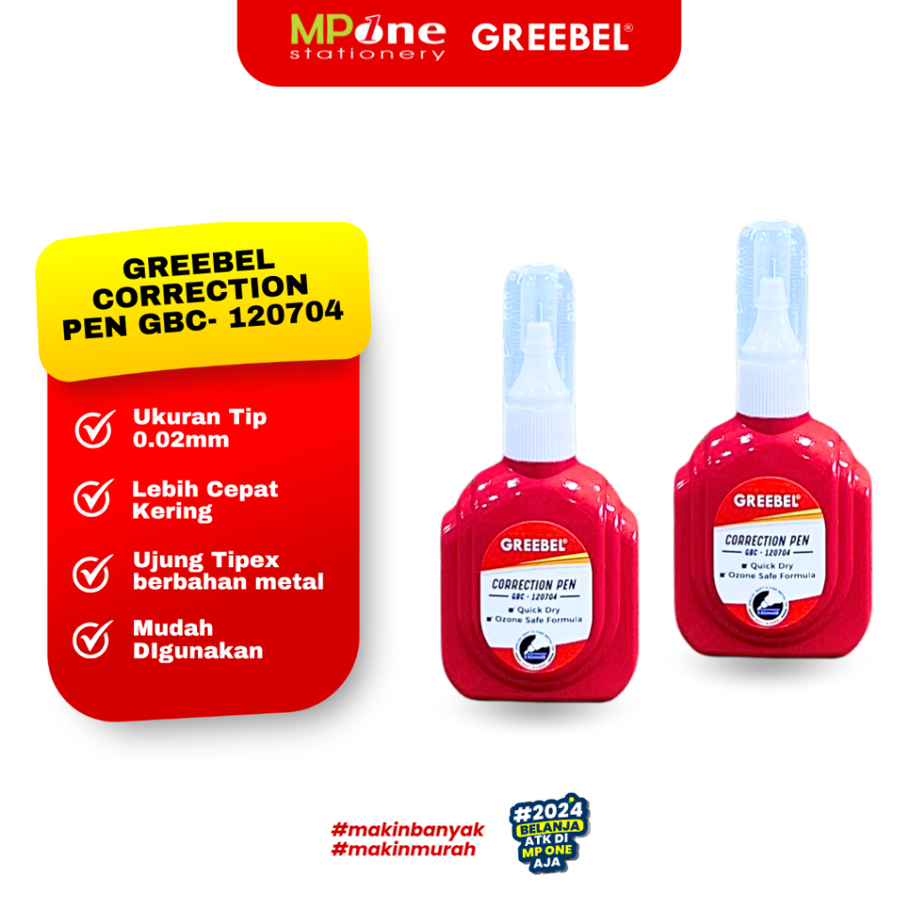 

(1 PCS) Greebel Correction Pen GBC-120704 / Tipe-ex Pena Cair Putih / Tip X Greebel