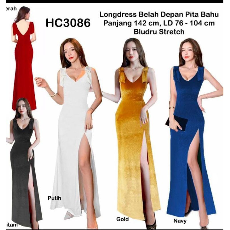 longdres bludru import 3086 / dress bludru/ dres penyanyi /gaun pesta