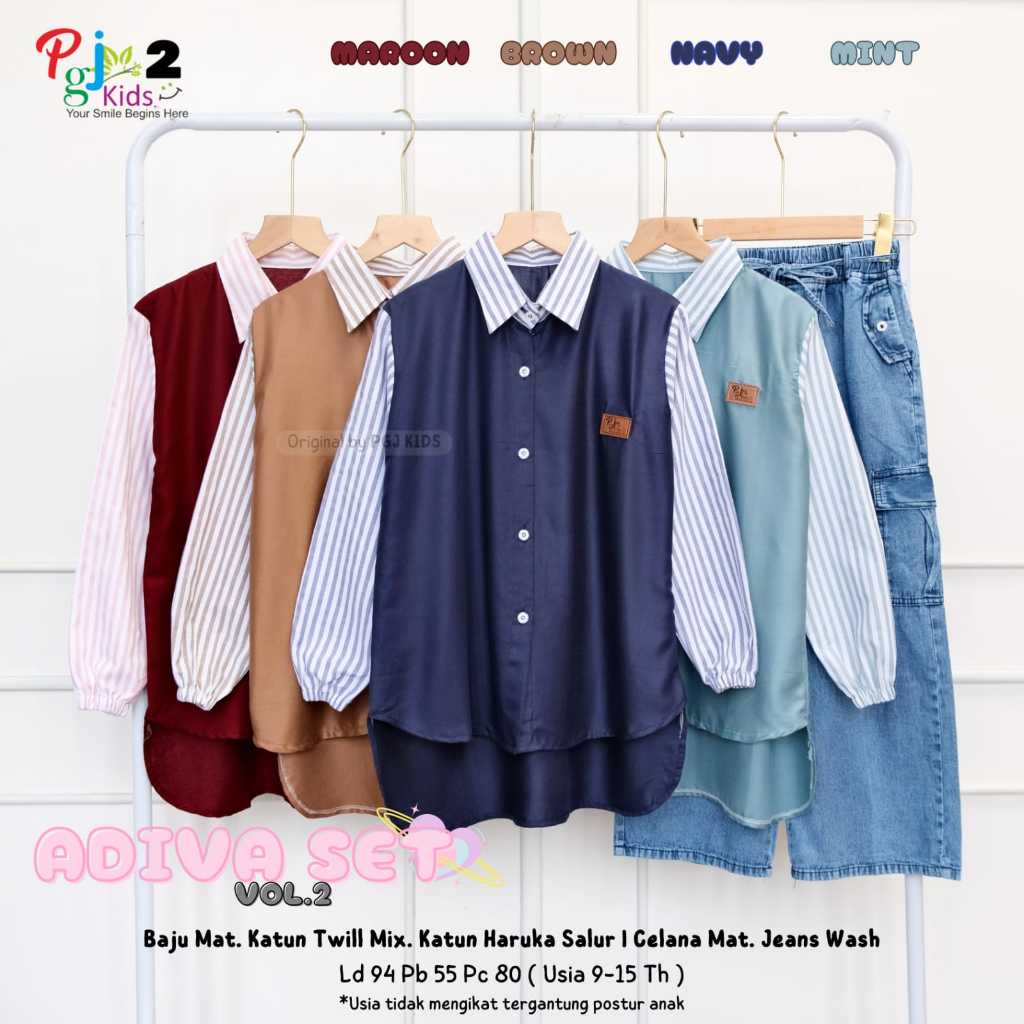 setelan jeans anak perempuan adiva frinka setcel ori pgj kids