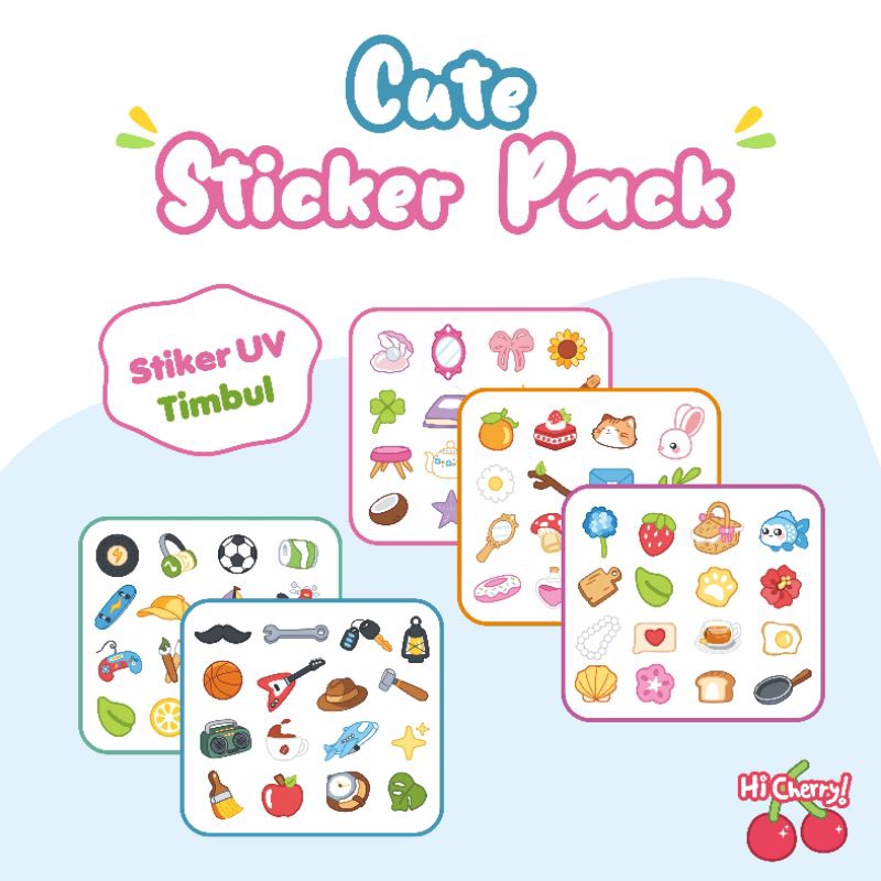 

Sticker Pack Lucu UV DTF Timbul / Tema Musim Semi
