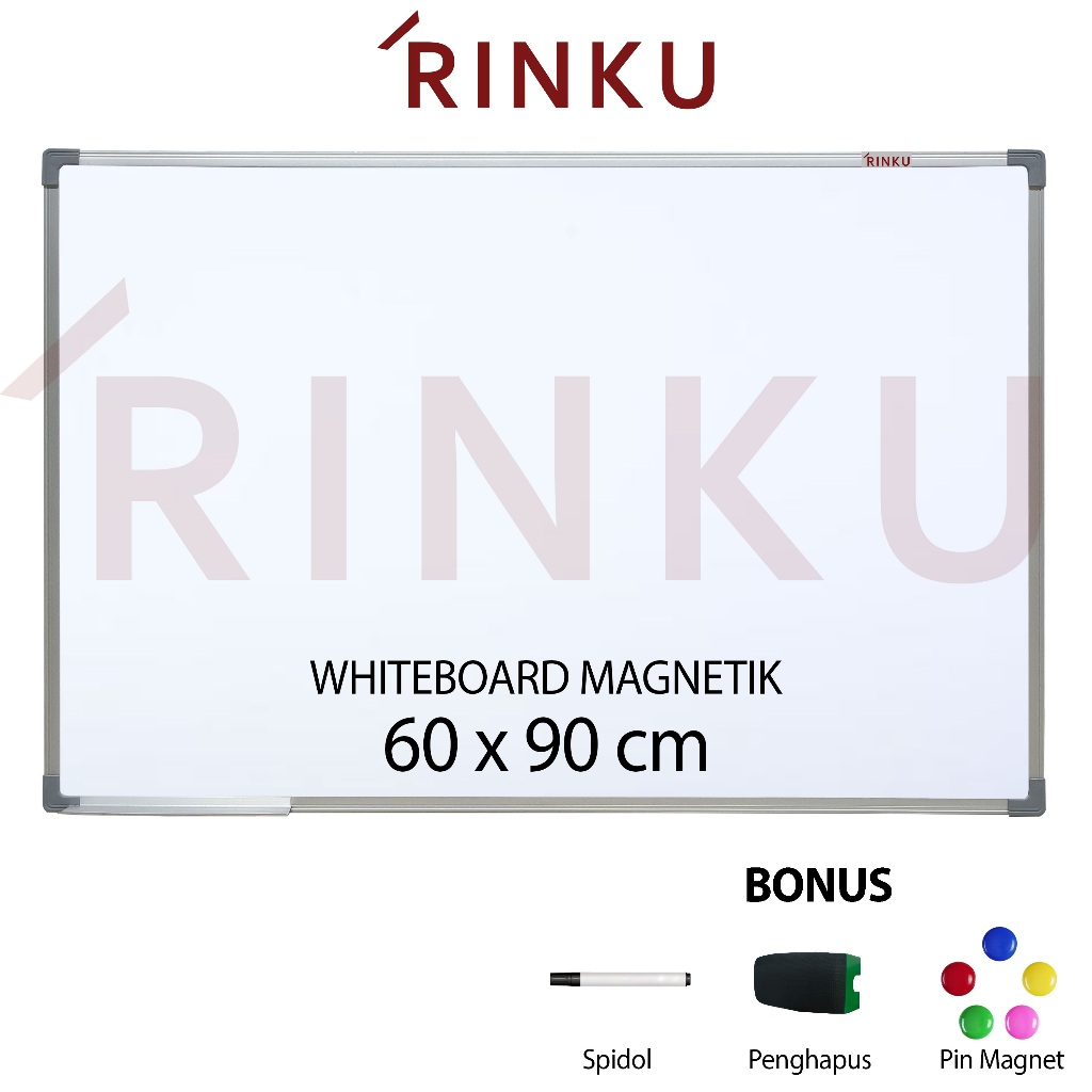 

Papan Tulis Whiteboard Gantung Magnetik Rinku 60x90 cm