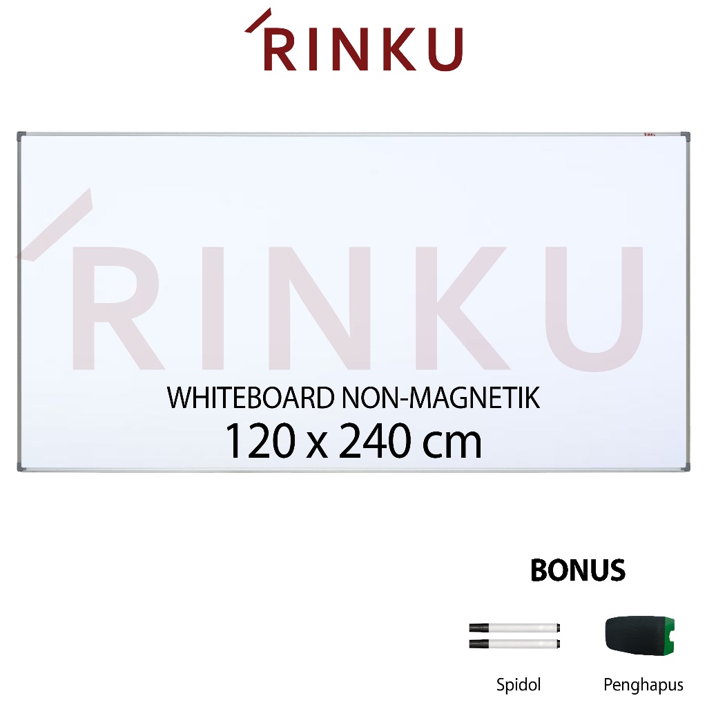 

Papan Tulis Whiteboard Gantung Non Magnetik Rinku 120x240 cm