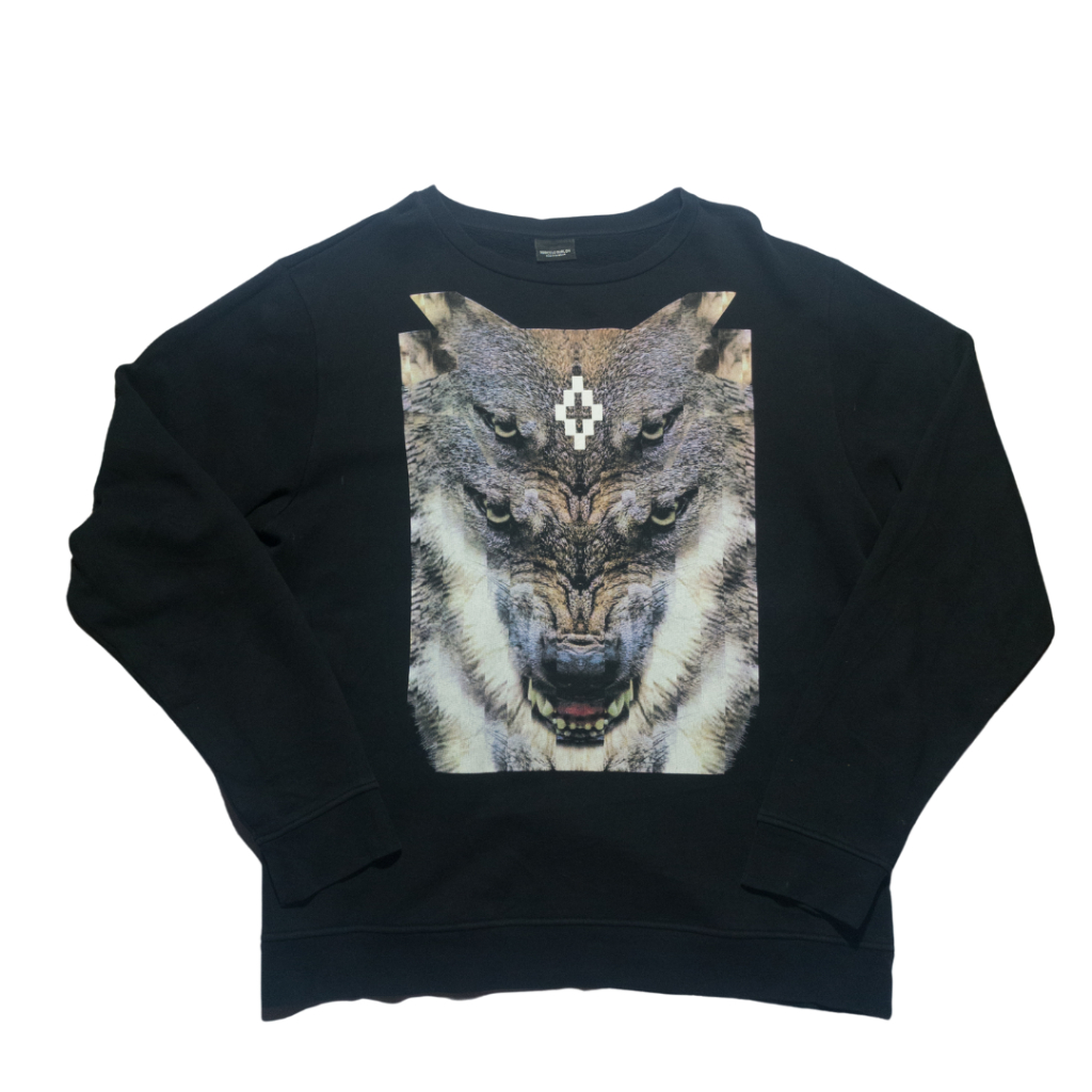 Pakaian Pria Crewneck Marcelo Burlon Wolf Incahuasi Italia Italy Portugal