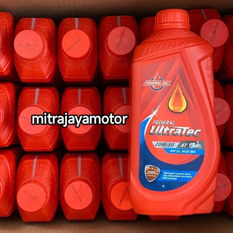 1 DUS = 24 Botol Oli Federal Ultratec 1Liter 20W-50 Merah
