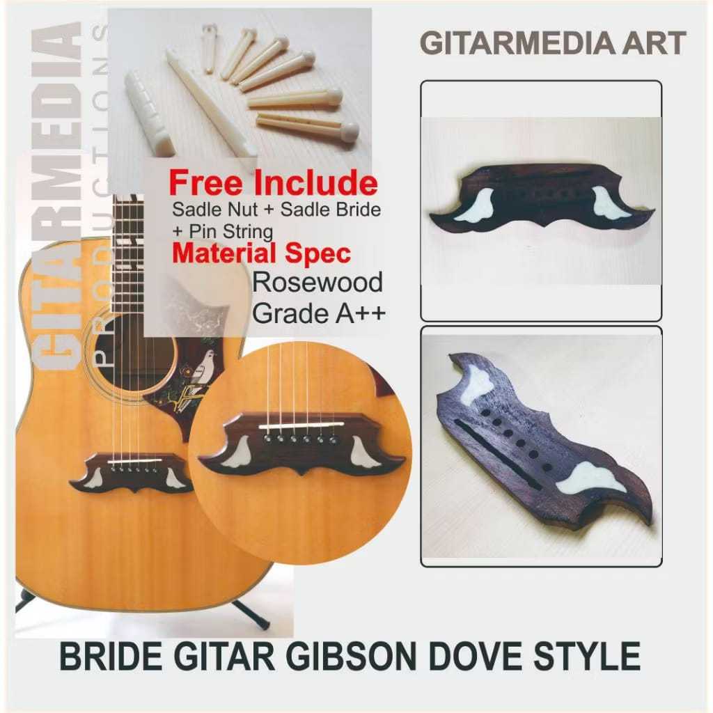 Bridge akustik custom gitar gibson dove model bridge gitar gibson dove