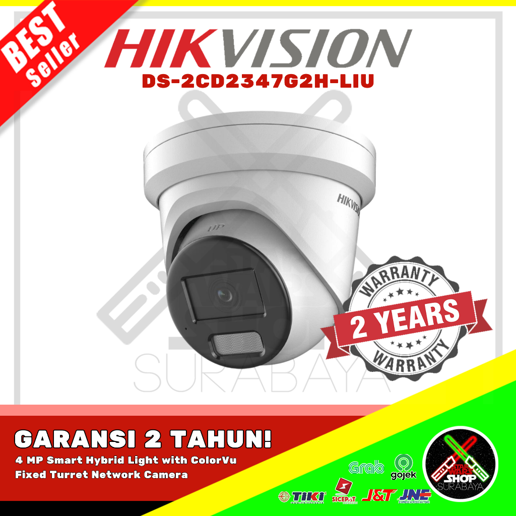 DS-2CD2347G2H-LIU - HIKVISION IP CAM 4MP COLORVU TURRET AUDIO