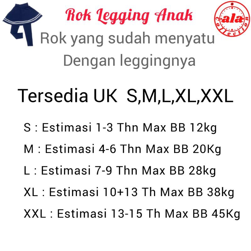 RB Legging Rok Anak List Stripe Rok Legging OlahRaga