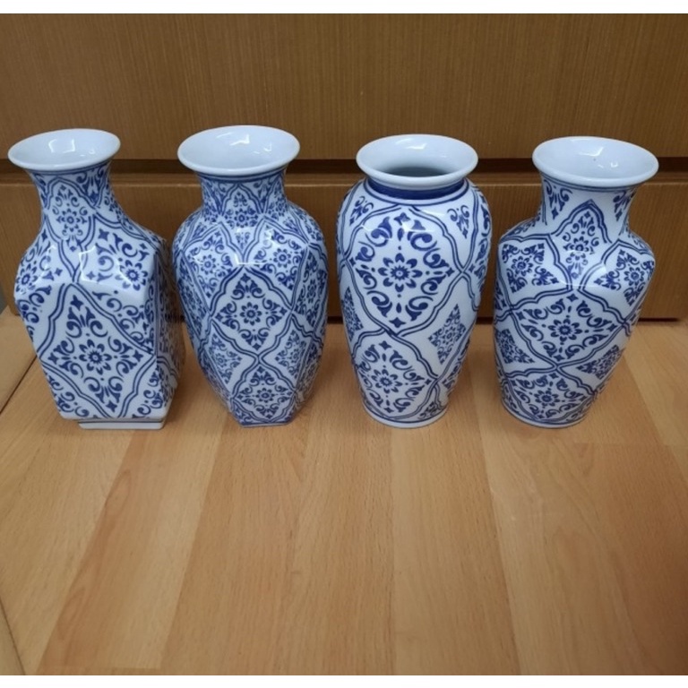 Paling Disukai Vas keramik Biru Putih Ukuran 2cm Vas Keramik Biru Putih