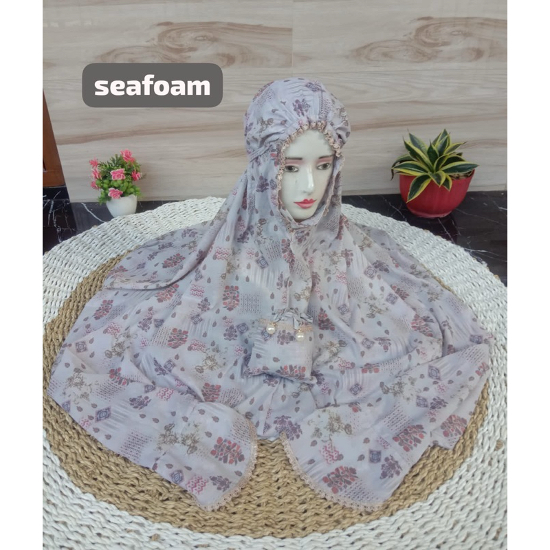 Mukena terusan dewasa Parasut korea