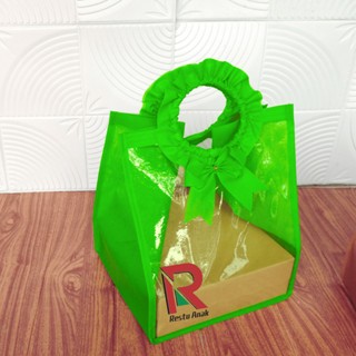 

BM22 Tas Hajatam Mika Pegangan Bulat Box 22/Goodie bag Hajatan Mika Transparant Terbaru