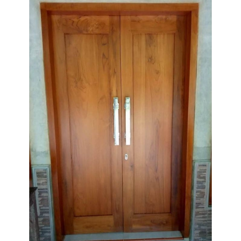 kusen plus daun pintu kayu jati+plitur warna natural doff