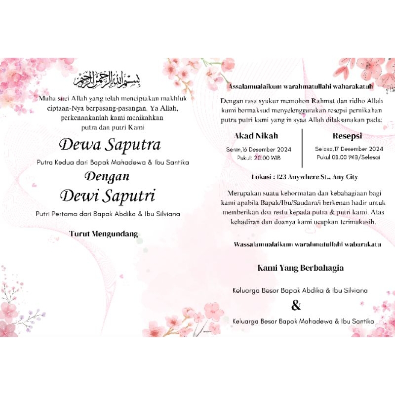 Undangan pernikahan/undangan wedding/wedding card/custom undangan/cetak undangan