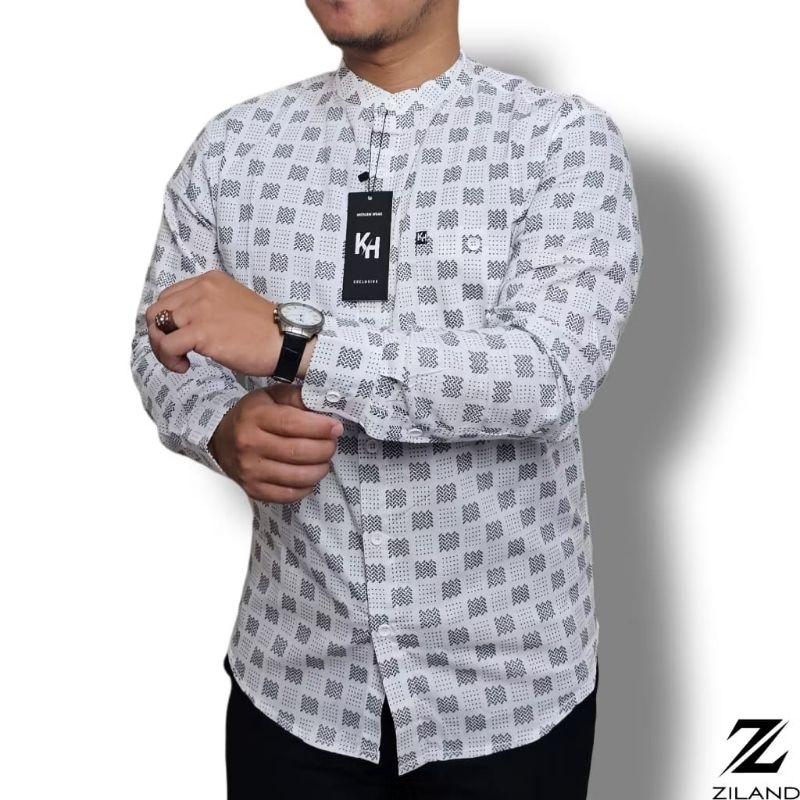 Kemko KH 012 Kemeja Koko KH Kotak Lengan Panjang High Quality