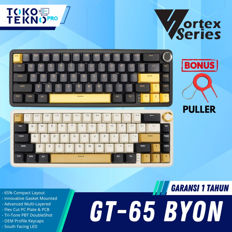 Osr - VortexSeries Vortex GT65 / GT-65 Byon 65% Wireless 3in1 Connection Mode 65% Gasket Mount
