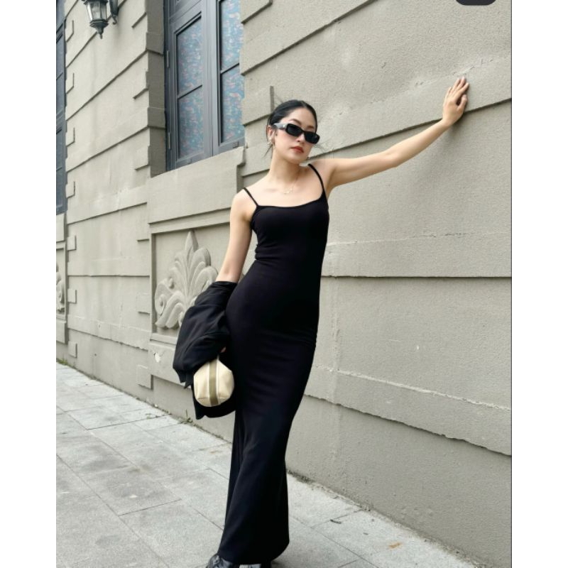 Dress Maxi Tengtop Wanita Model Panjang Bahan Spandek Premium - MAXi LONG DRESS PARTY KOREAN STYLE B