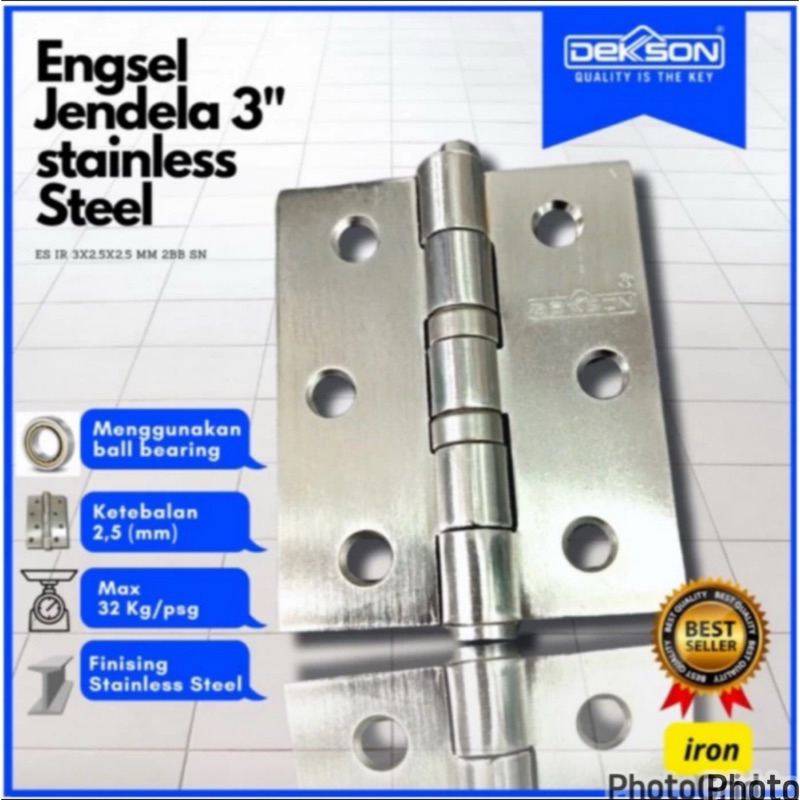 Engsel 3 Inchi Dekkson Stainless Steel Tebal/ engsel dekkson ukuran 3 inc/ dekkson engsel jendela uk