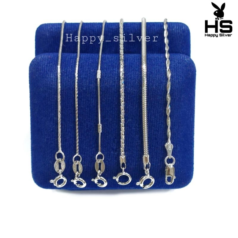 Kalung Perak Pria Wanita Silver 925 Lapis Emas Putih Model Emas - Kalung Anti Karat - Perhiasan Pera